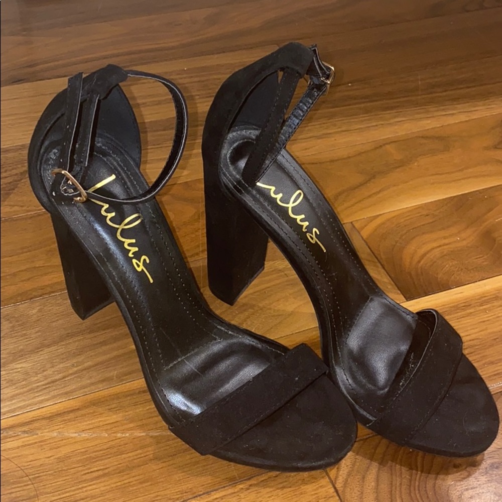 like new suede strappy heels